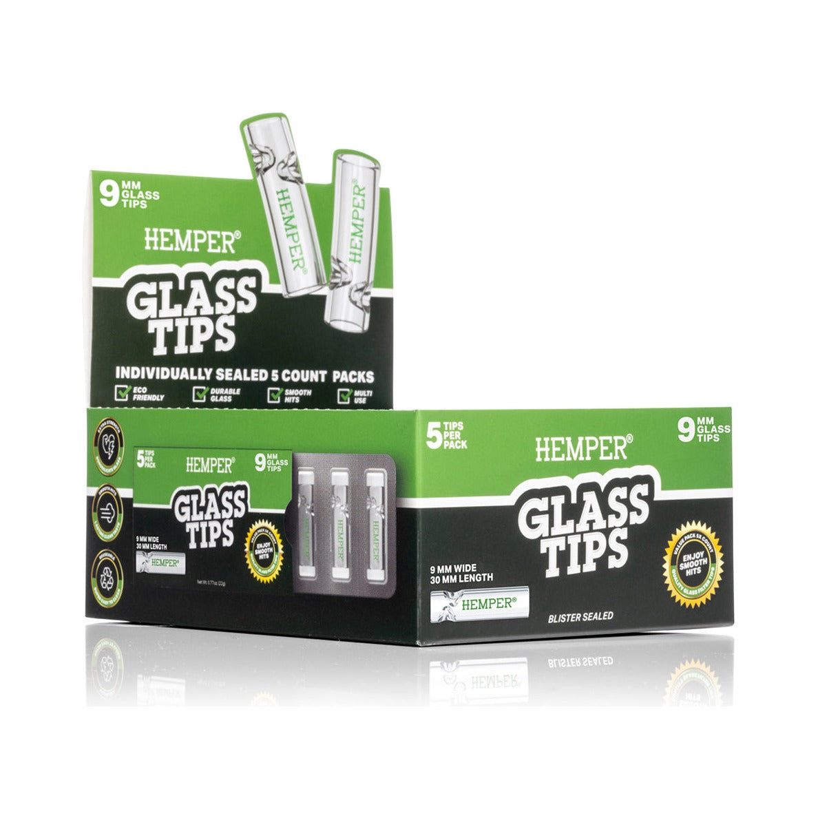 Hemper Glasfilter Tips – 5 Stück | 6–10 mm – Hemper Glass Filter Tips 5pcs 9mm Hauptansicht