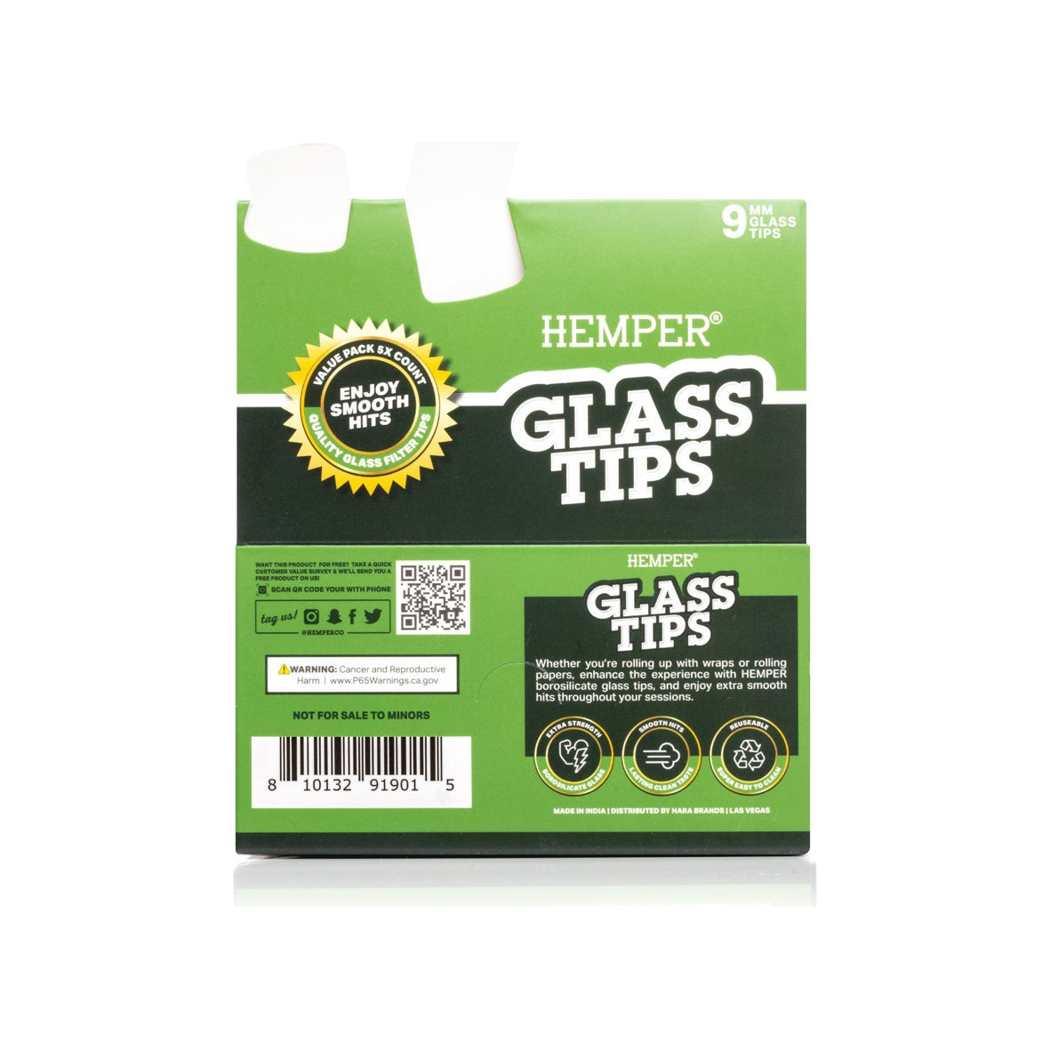 Hemper Glasfilter Tips – 5 Stück | 6–10 mm – Hemper Glass Filter Tips 5pcs 9mm Produktansicht 3