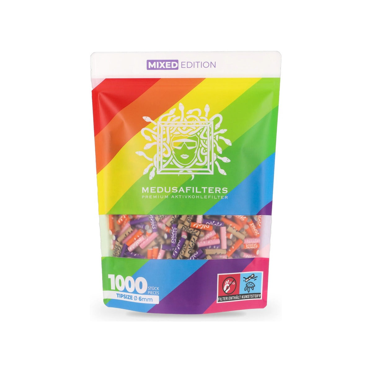 Medusa Aktivkohlefilter Ø 6 mm – 1000 Stück – Rainbow (1000 Stück) Hauptansicht