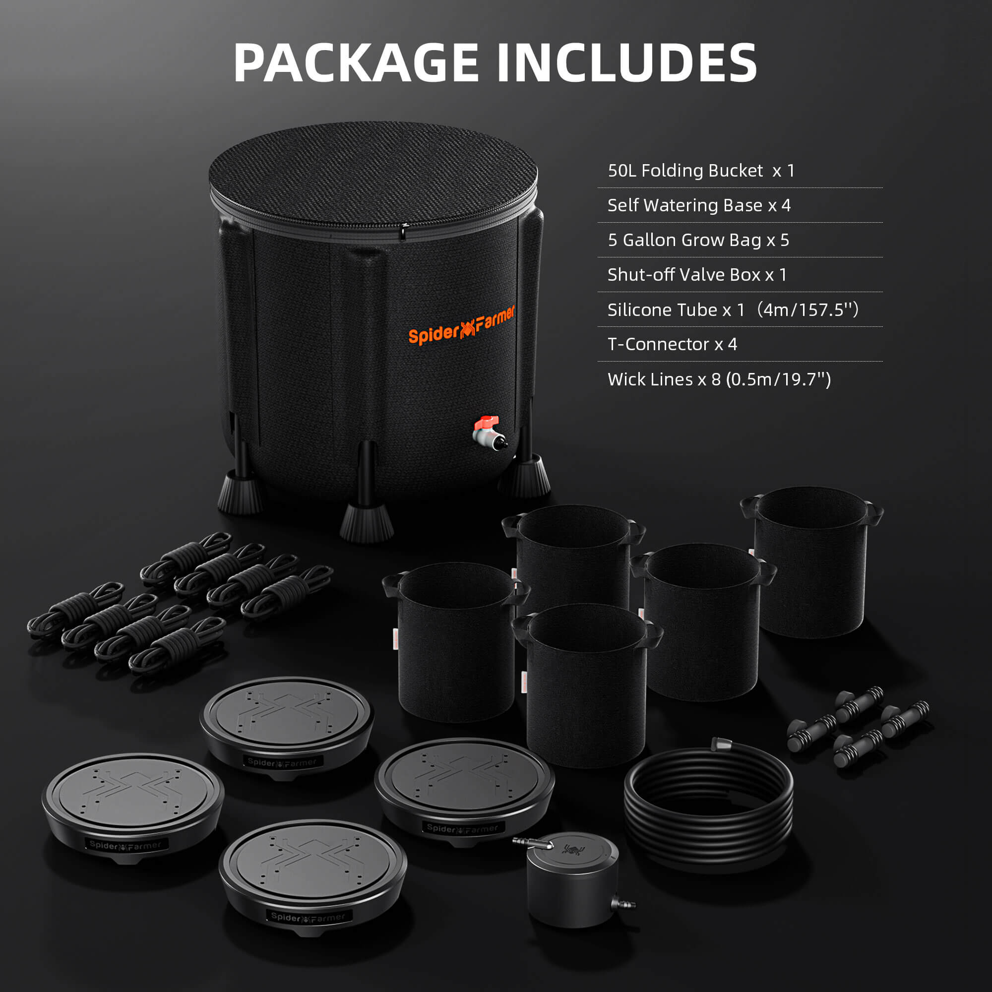 Schwerkraft-Selbstbewässerungssystem für 4 Pflanzen