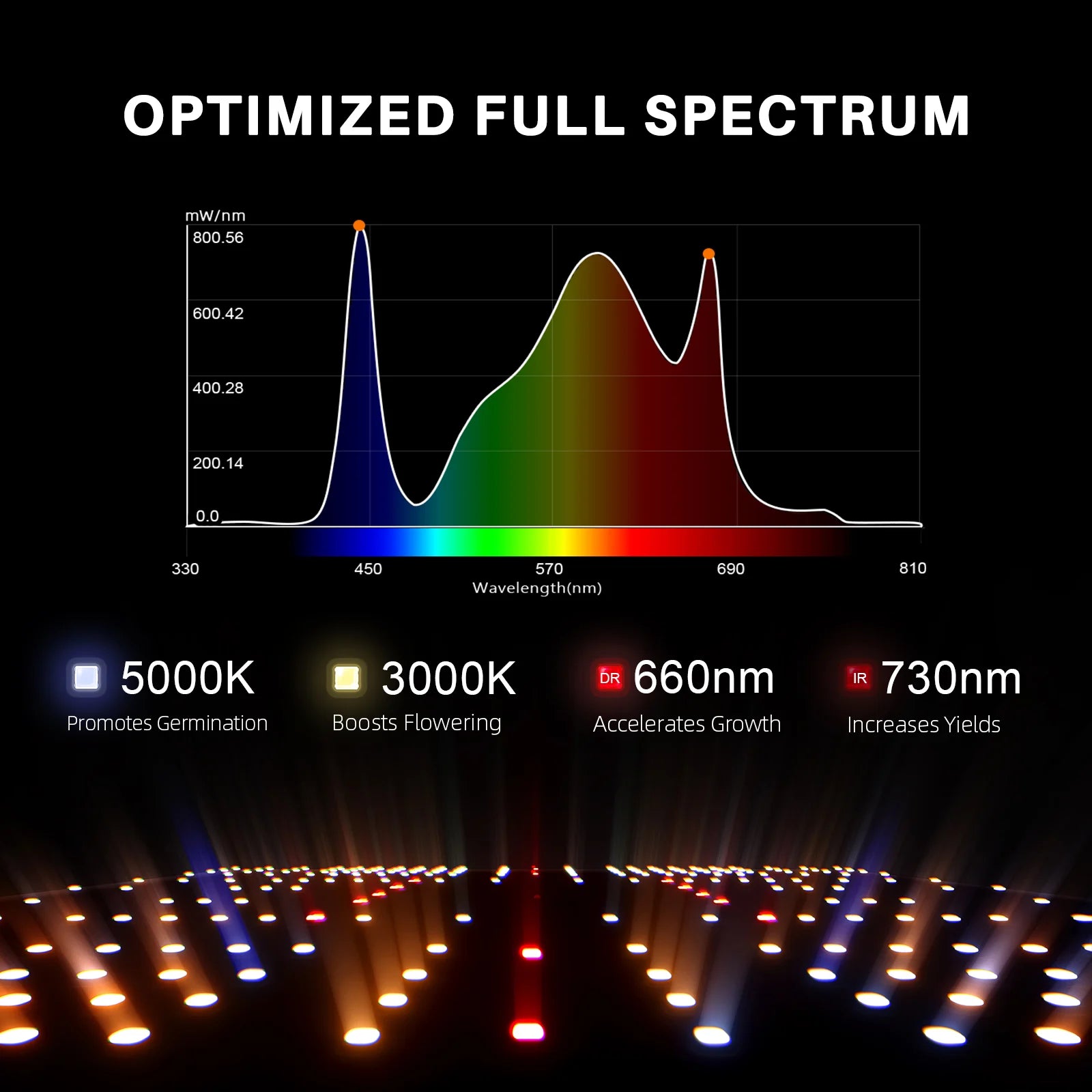 Komplettset (120x60x180 cm) 200 Watt LED mit Klimasteuerung