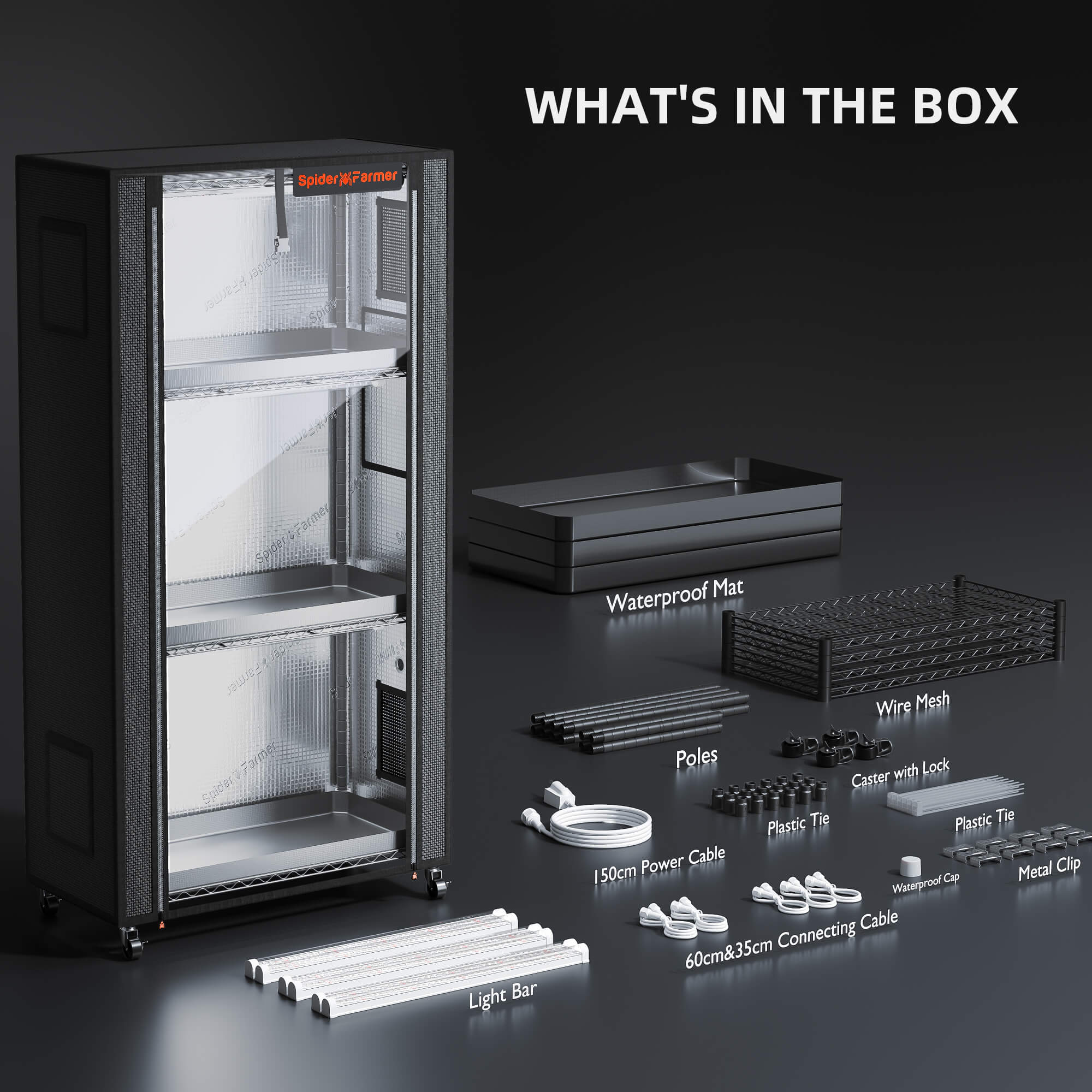 Anzucht/Stecklinge Komplettset (70x35x150 cm) 108 Watt LED