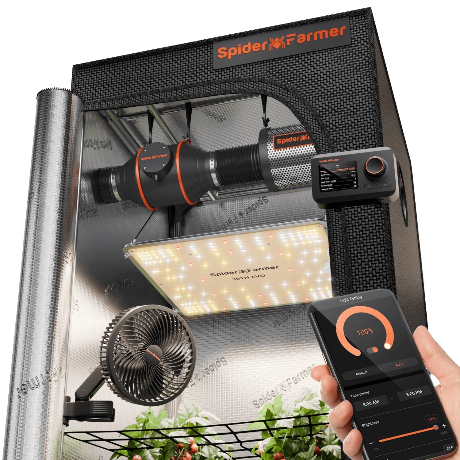 Komplettset (70x70x160 cm) 100 Watt SF1000 LED mit GGS für smarte Steuerung