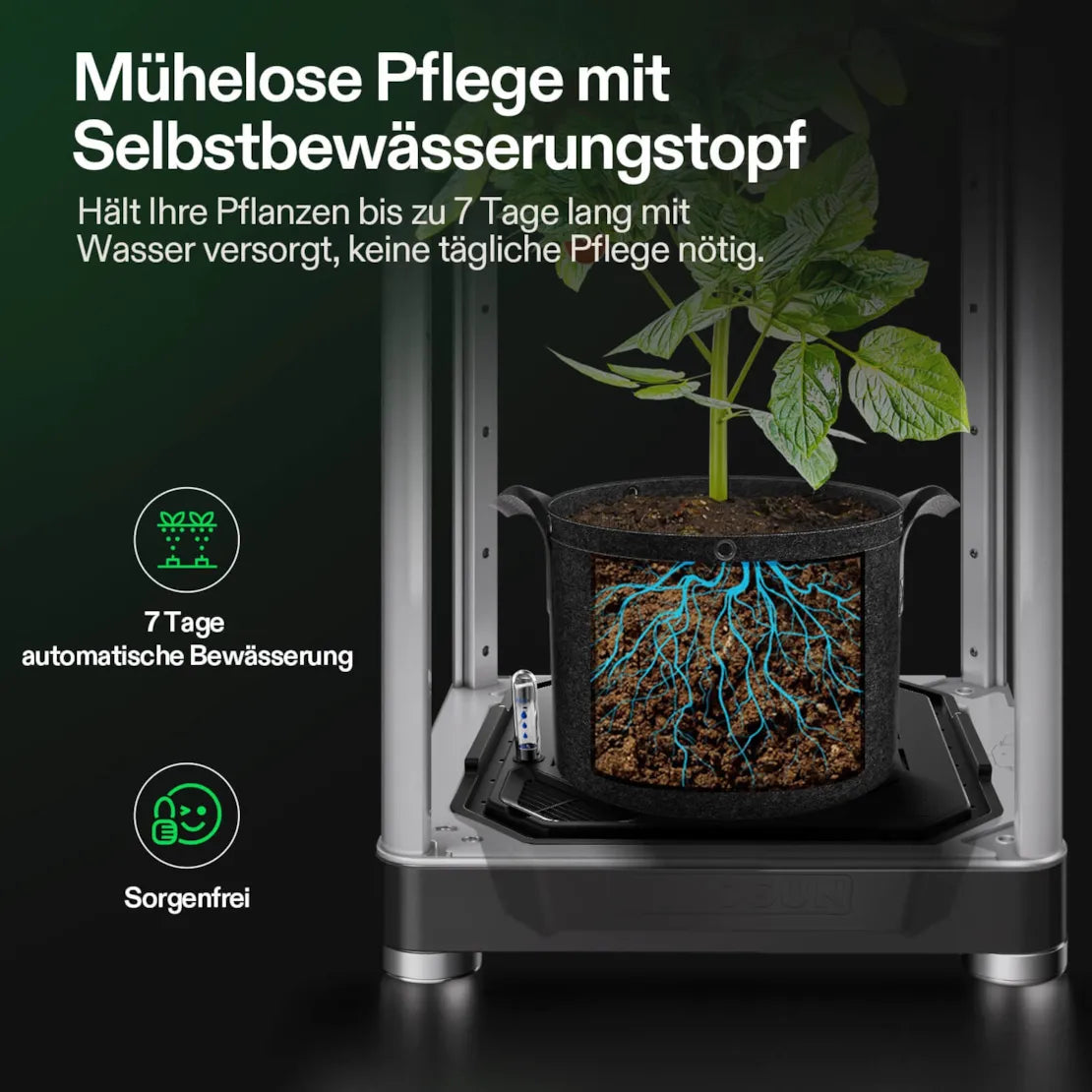 VGrow Smartes All-in-One Komplettset (45×45×122 cm) 100 Watt