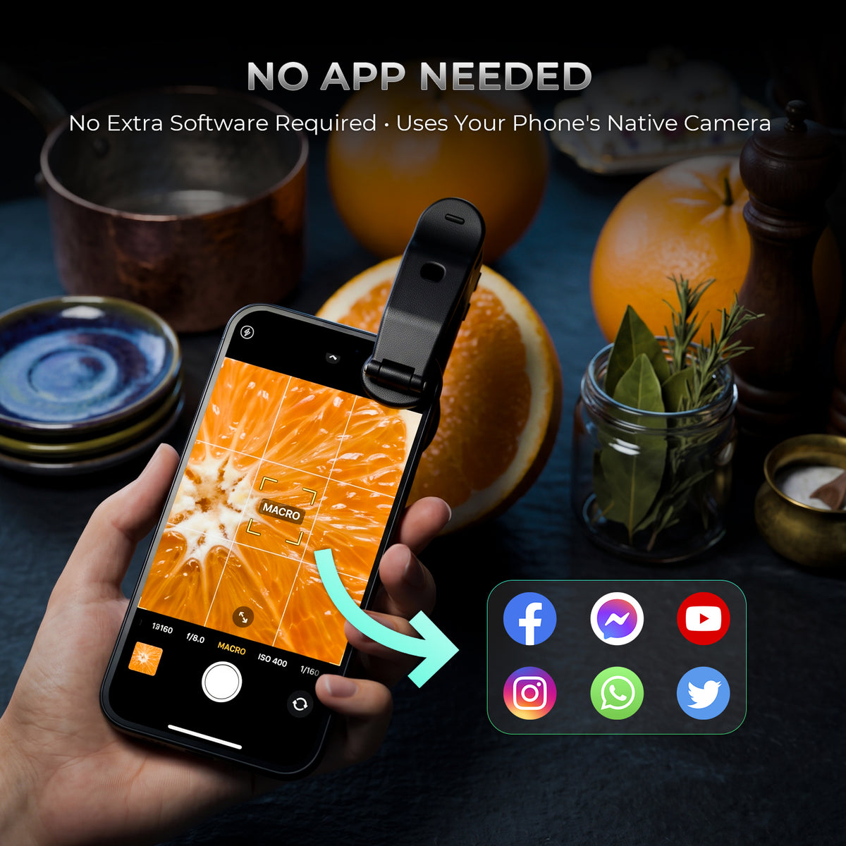 Mars Hydro 200X Smartphone-Mikroskop ohne App mit nativer Smartphone-Kamera