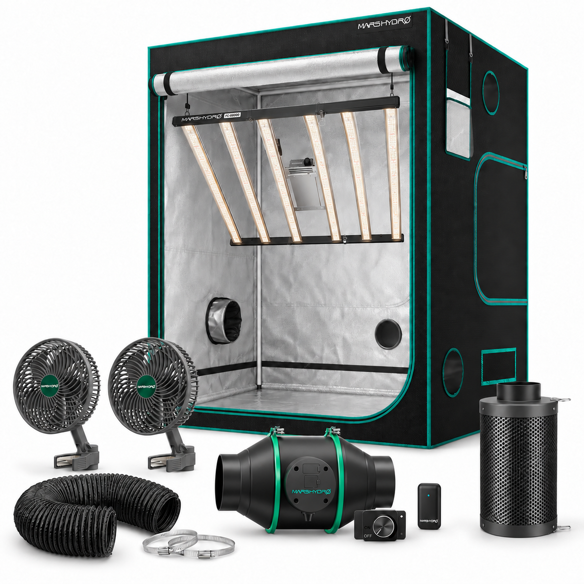 Mars Hydro FC-E8000 Komplettset 150x150 cm – Set-Komponenten