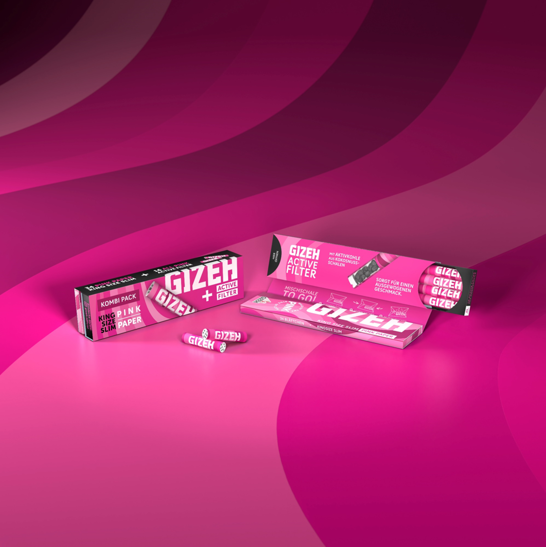 Gizeh Pink Kombipack mit Mischschale