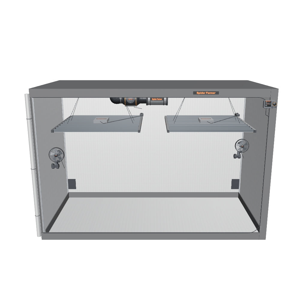 Spider Farmer Komplettset (300x150x200 cm) 2000 Watt G1000W EVO LED mit GGS für smarte Steuerung – vollständiges 3D-Produktmodell