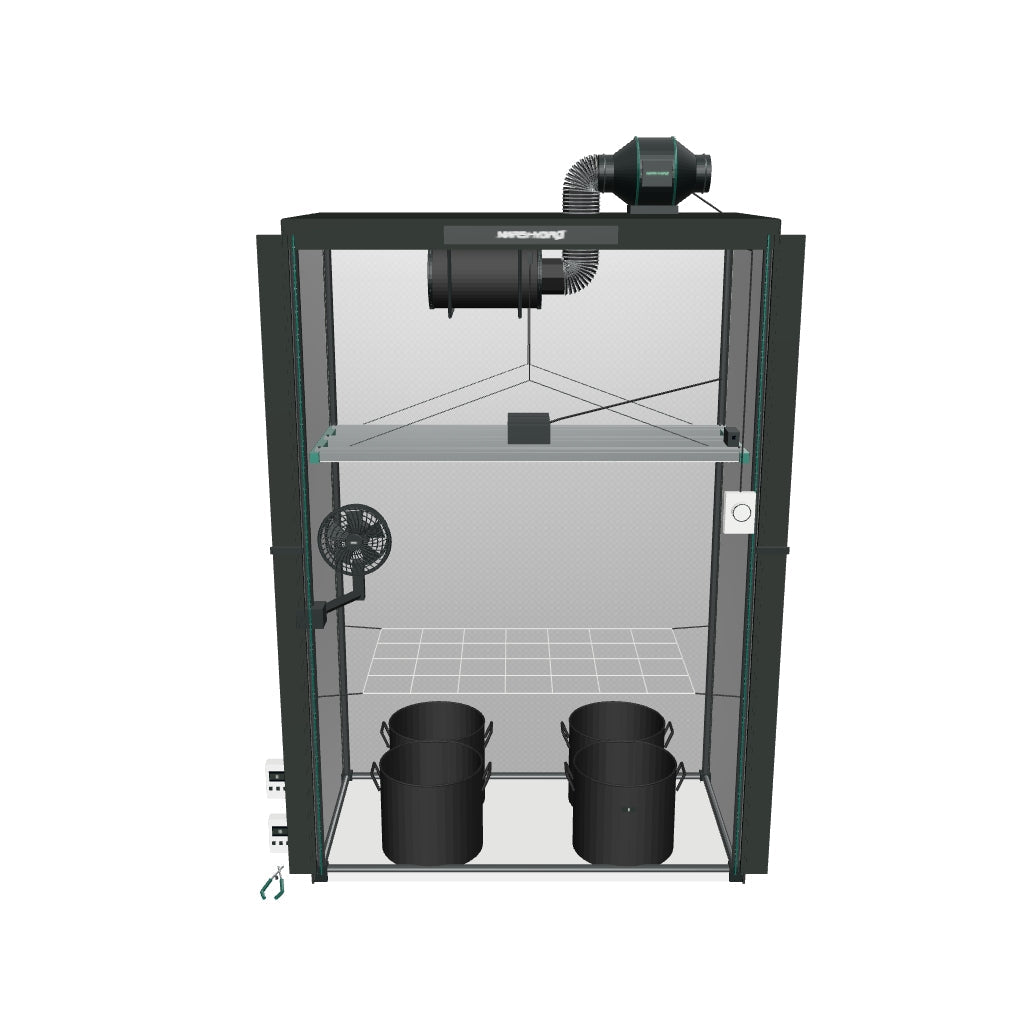 Mars Hydro Komplettset (120x60x180 cm) 320 Watt FC 4000 EVO LED – fotobasierte 3D-Ansicht