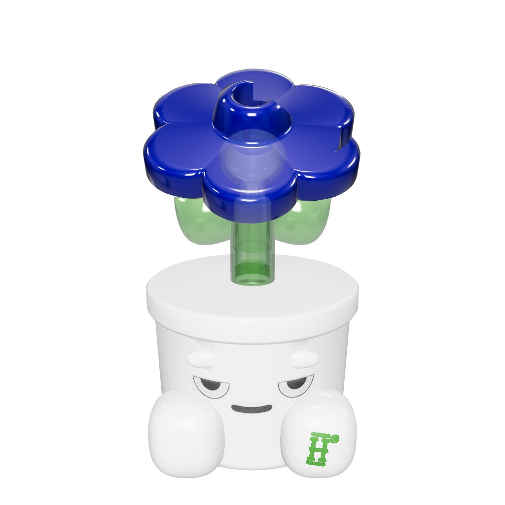 HEMPER Bloom Bong – neu geformte zusammenhängende Glasblüte und Blätter, mit originalen Herstellerdruckmotiven; fotobasierte Annäherung