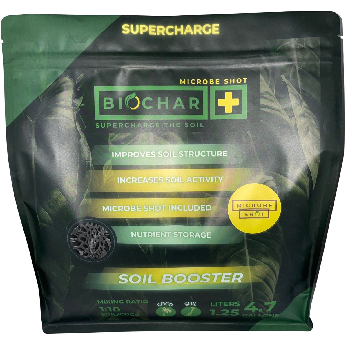 Blomgrow Biochar+ Soil Booster 4,7 Liter Vorderansicht