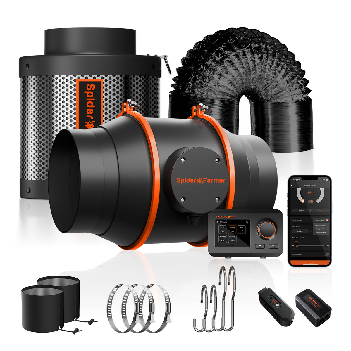 Spider Farmer SE1000W Komplettset – 150 mm Abluftset mit GGS-Controller