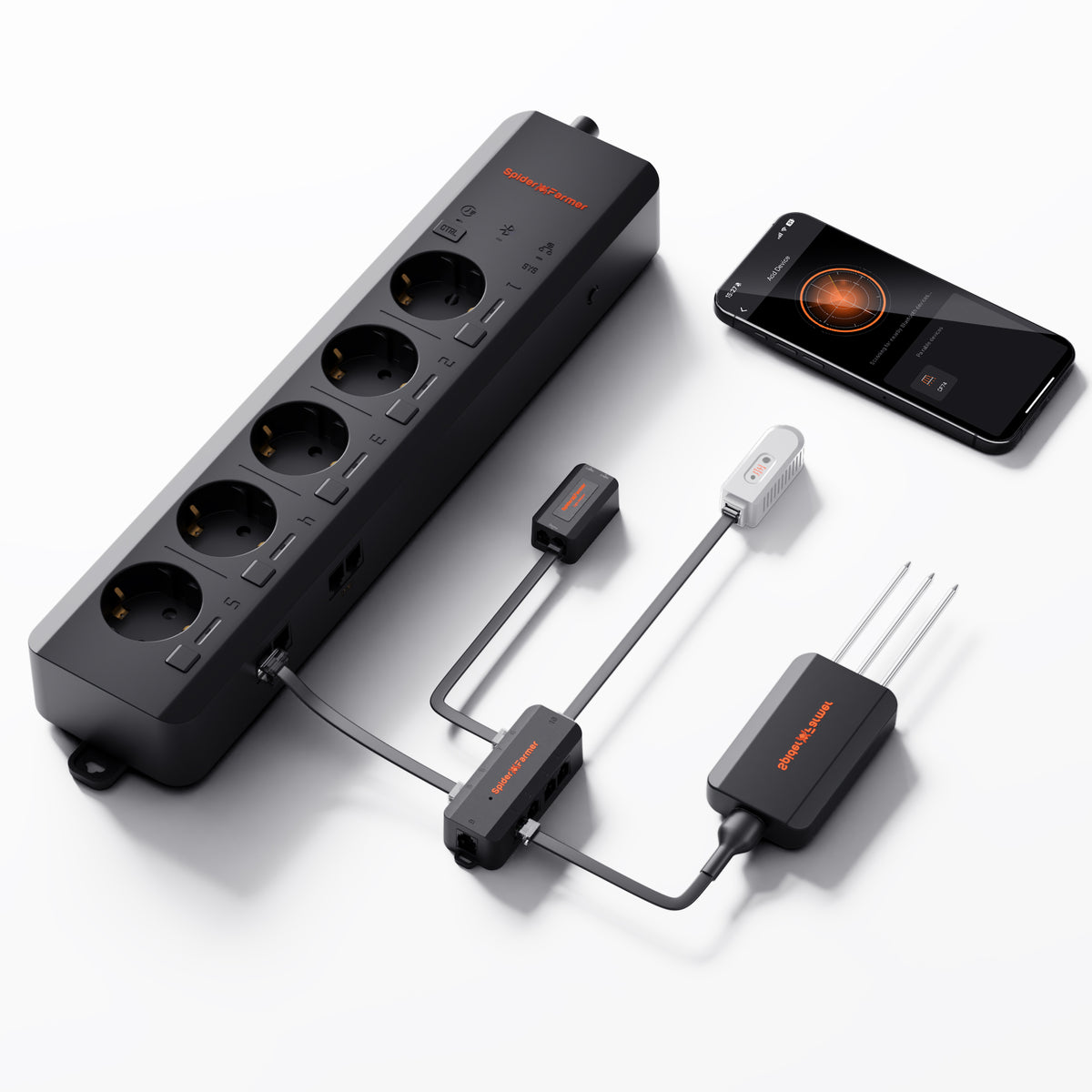 Spider Farmer SF1000D Komplettset – AC5-Steckdosenleiste mit Zubehör