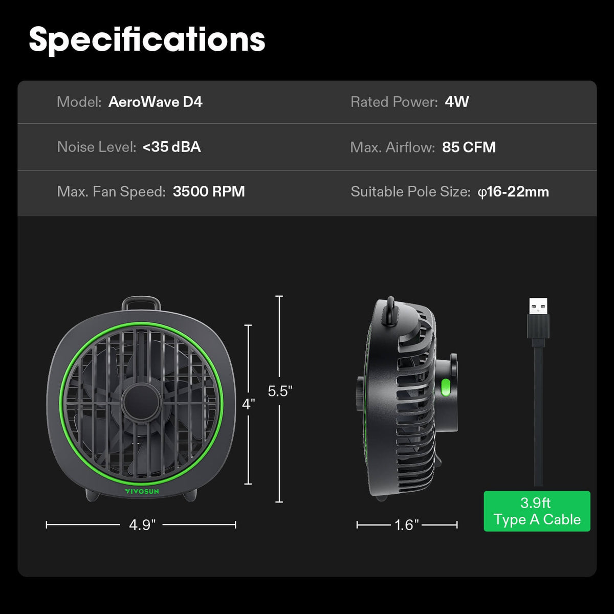 VIVOSUN AeroWave D4 smarter Clipventilator 100 mm – Galerie 8