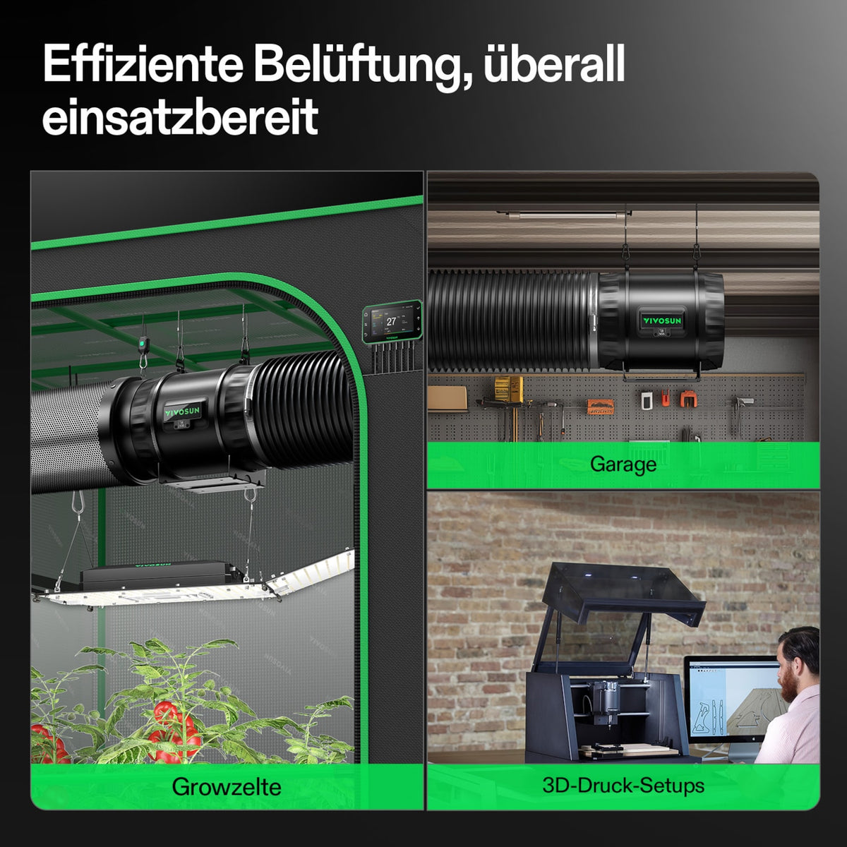 VIVOSUN AeroZesh T8 Smart Abluftset Pro 20 cm mit GrowHub E42A+ – Galerie 2