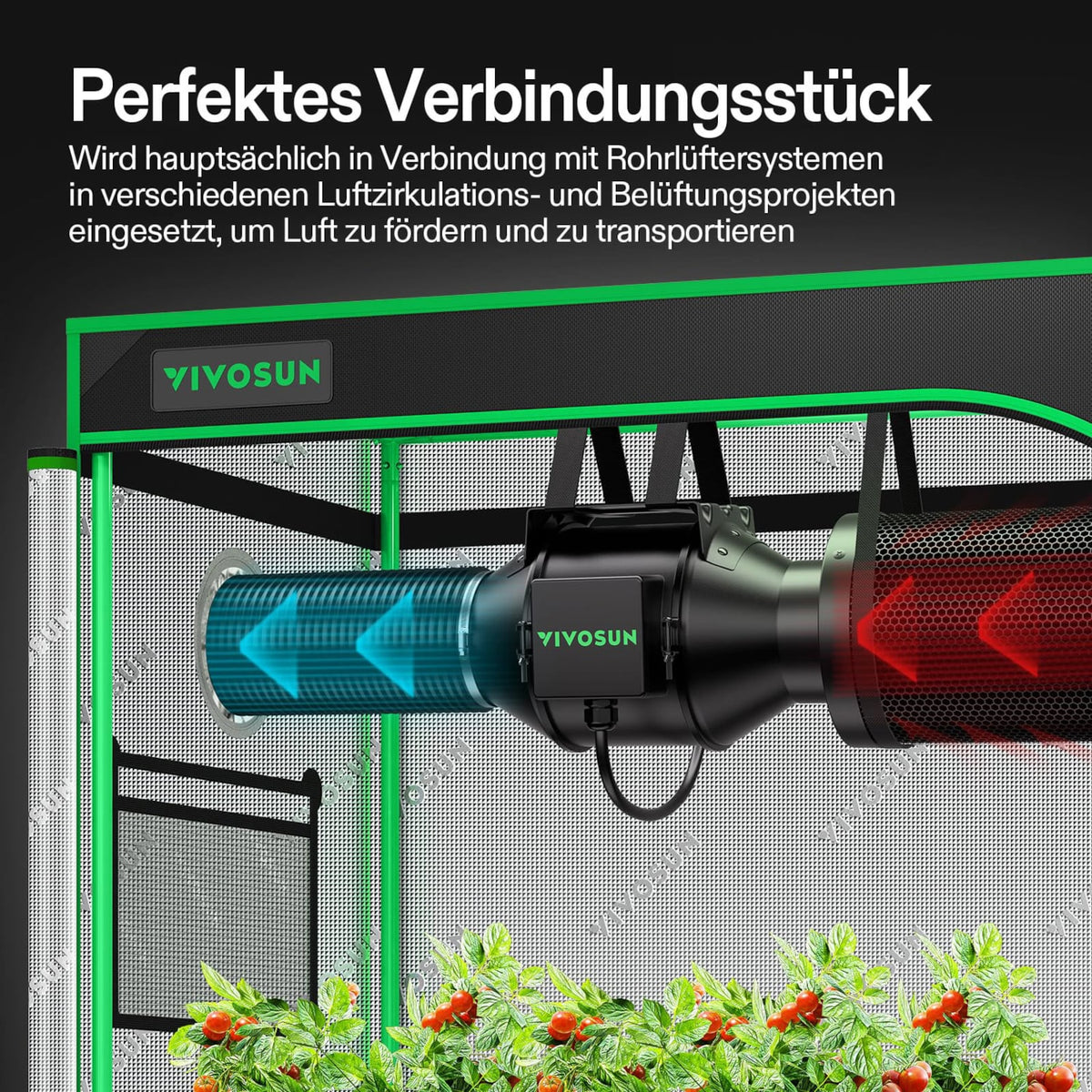 VIVOSUN Flex-Air Lüftungsrohr 10 cm × 2,4 m mit Klemmen – Galerie 2