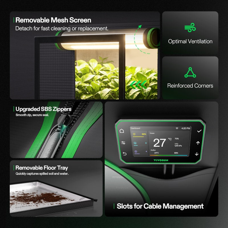 VIVOSUN S236 Growbox 70×70×160 cm – Galerie 5
