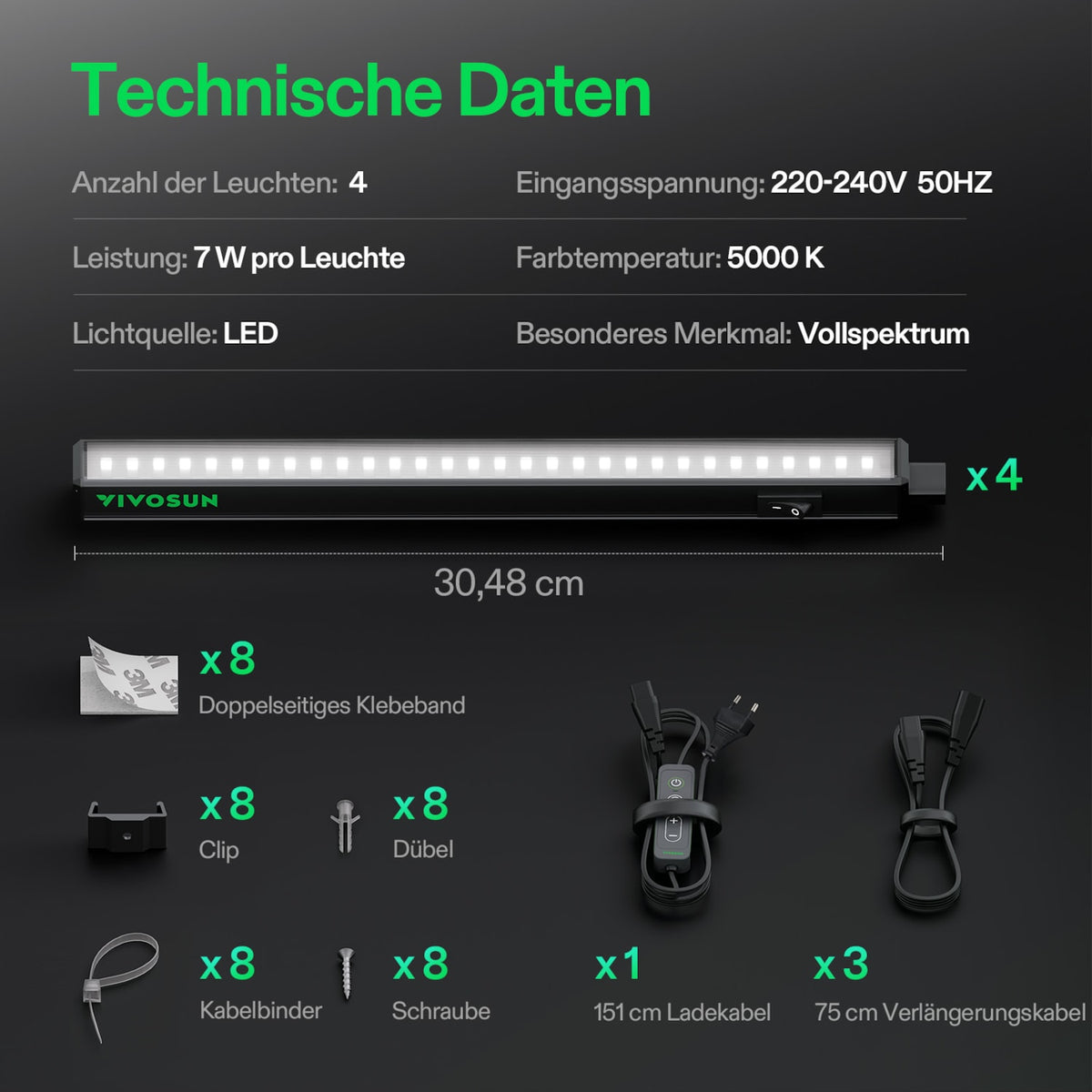 VIVOSUN T5 Linear 28W LED Pflanzenlampe 30 cm (4er-Set) – Galerie 9