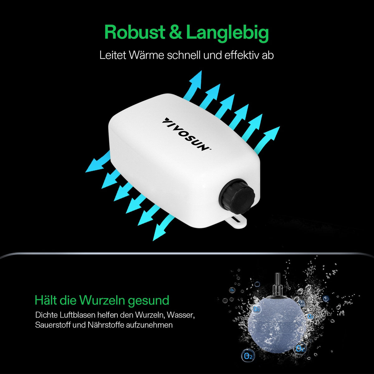 VIVOSUN DWC Hydroponiksystem mit 1 Topf 18,9 L – Luftpumpe und Ausströmerstein